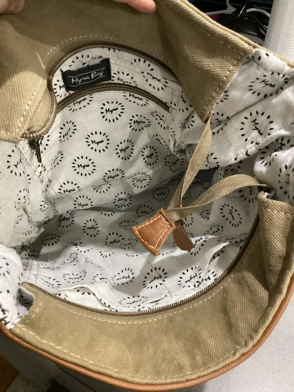 Myra Bag Leather Hair Trim Canvas Woven Crossbody Shoulder Bag Elisa